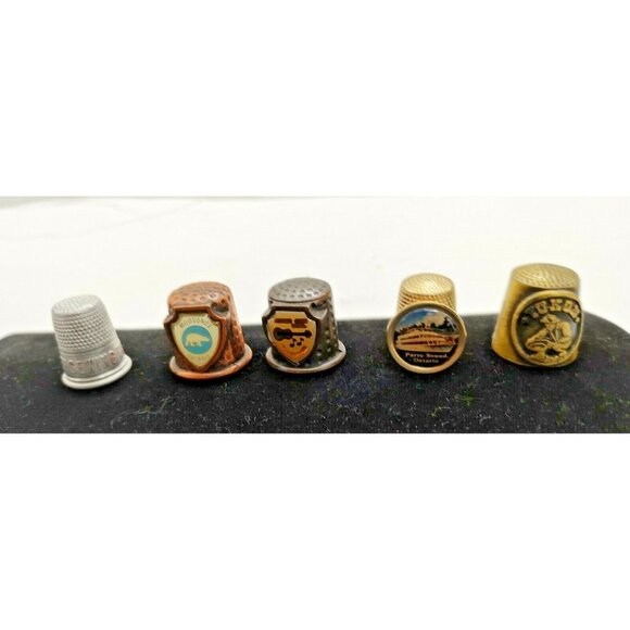 Vintage Metal Thimbles Lot of 5 See photos and details - Picture 8 of 11